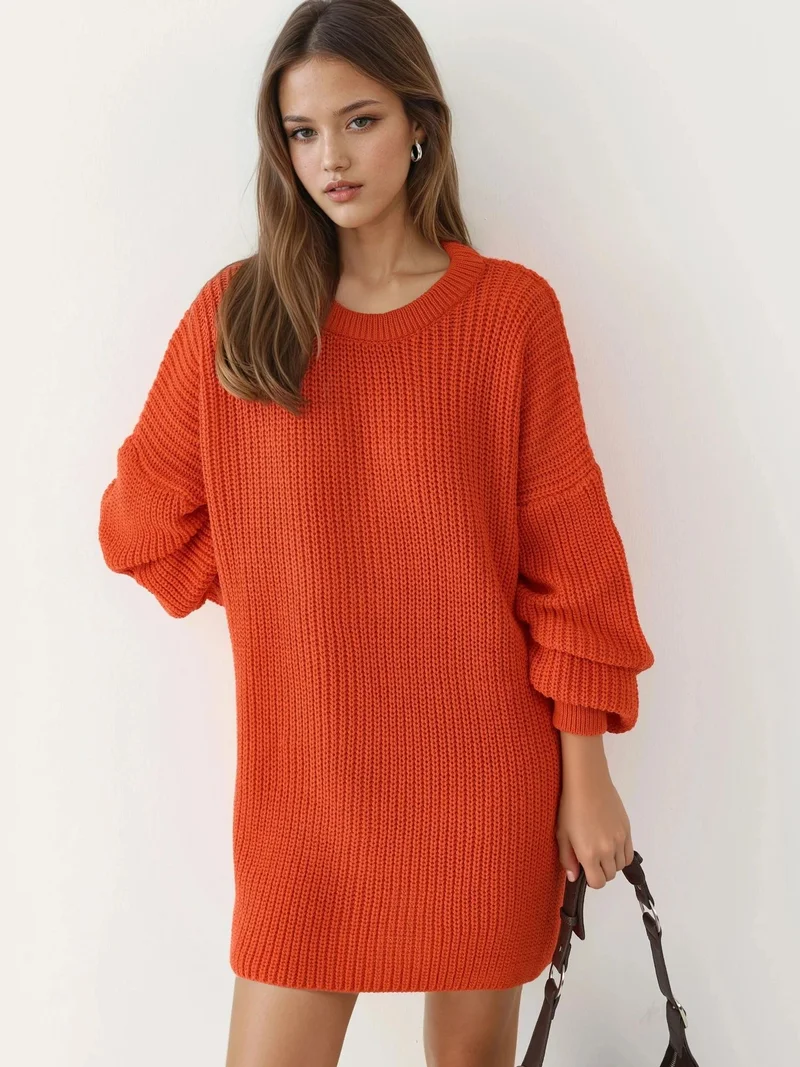 MY FASHION Oversized Long Fit Knit Sweater