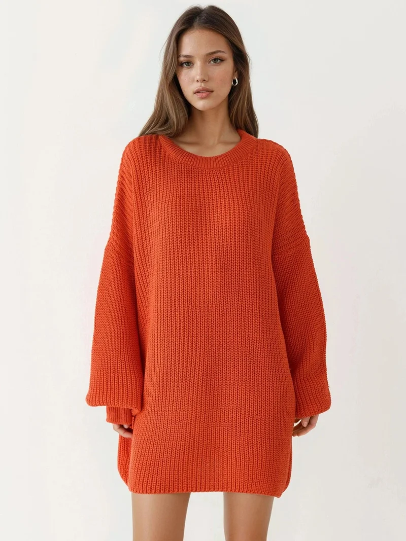 MY FASHION Oversized Long Fit Knit Sweater