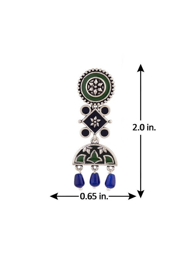 VOYLLA Mehrunisa Enamel and Beads Embellished Earrings For Womens - Image 5