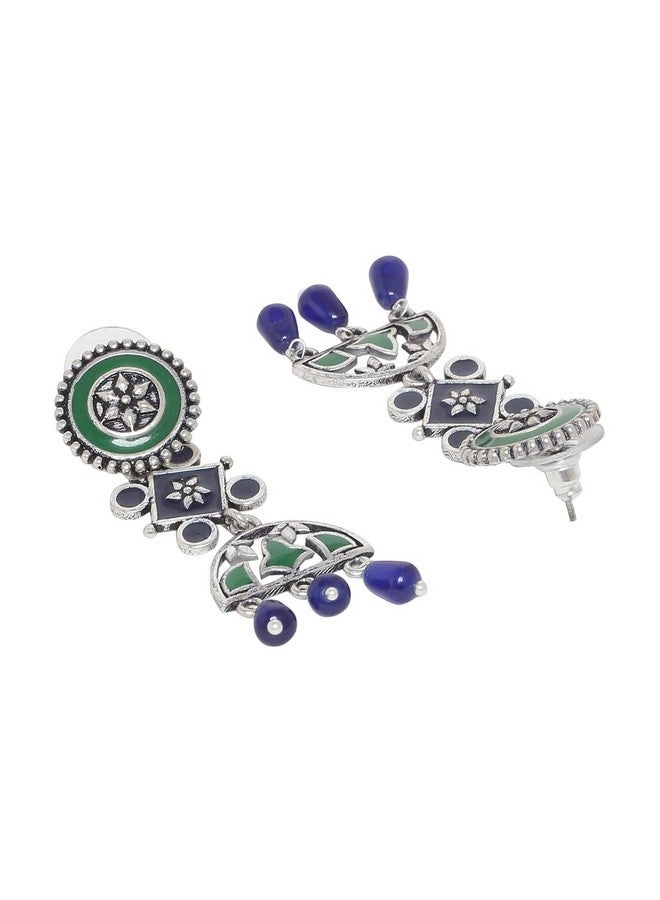 VOYLLA Mehrunisa Enamel and Beads Embellished Earrings For Womens - Image 4