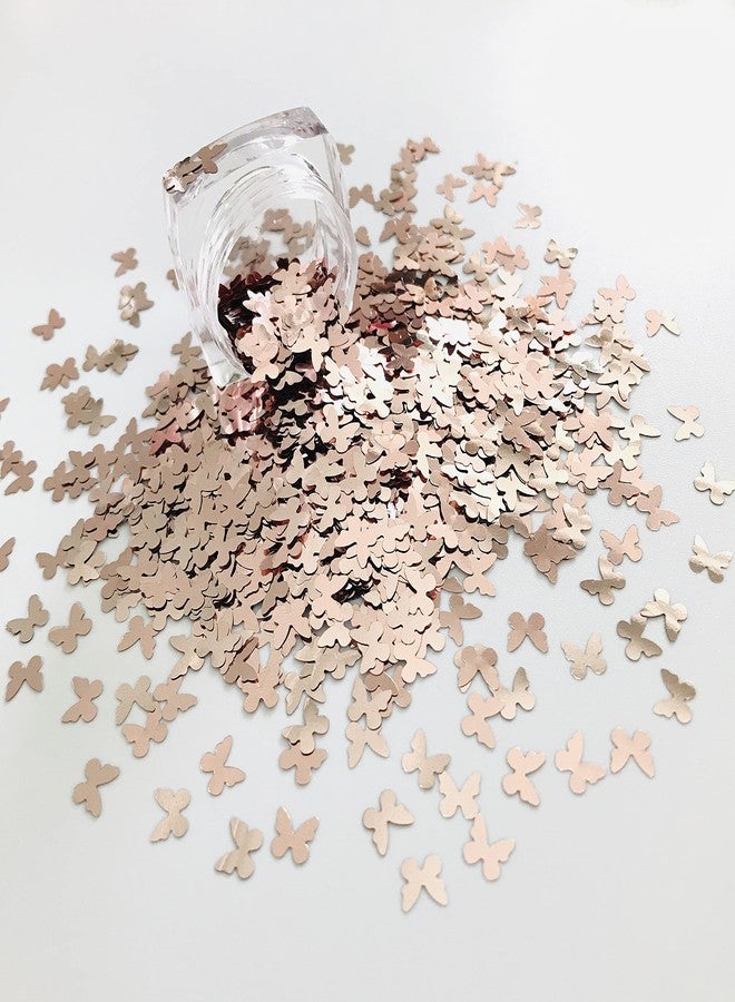PrettyG 10 Grams/Pack - Rose Gold Butterfly Shape Glitter Sequins - Festival Rave Beauty Makeup Face Body Nail Art Decoration B0230 - Image 3