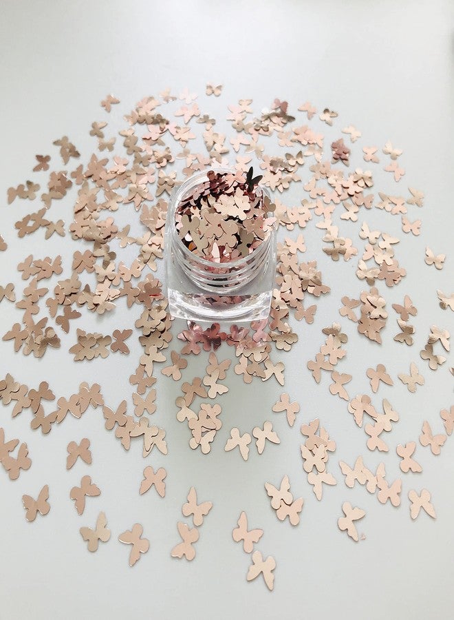 PrettyG 10 Grams/Pack - Rose Gold Butterfly Shape Glitter Sequins - Festival Rave Beauty Makeup Face Body Nail Art Decoration B0230 - Image 4