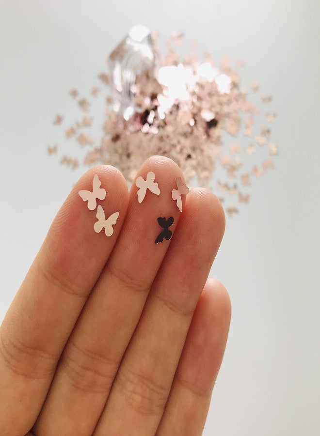 PrettyG 10 Grams/Pack - Rose Gold Butterfly Shape Glitter Sequins - Festival Rave Beauty Makeup Face Body Nail Art Decoration B0230 - Image 2