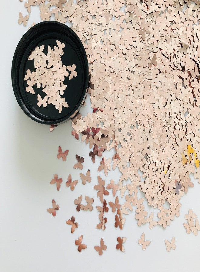 PrettyG 10 Grams/Pack - Rose Gold Butterfly Shape Glitter Sequins - Festival Rave Beauty Makeup Face Body Nail Art Decoration B0230 - Image 5