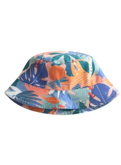 Mater&ME Mater&ME Panama Hat, Blue, Unisex, 100% Smooth Lightweight Cotton Satin, Breathable, Wide-Brimmed, Tropical Print, Comfortable All Day  - Image 1