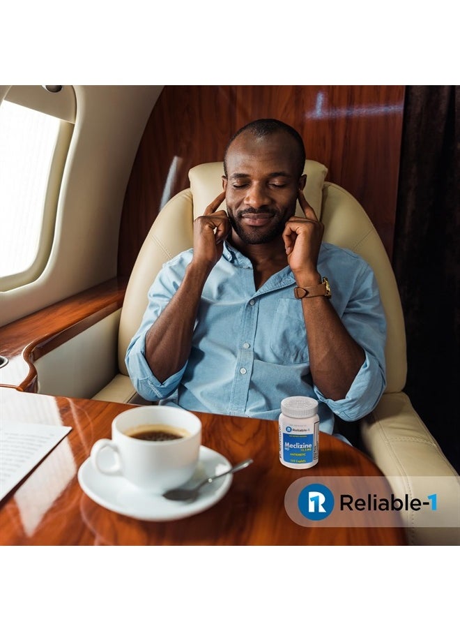 Reliable-1 Laboratories - Meclizine HCL 12.5 mg Caplets - Prevent Nausea, Vomiting, and Dizziness Caused by Motion Sickness (100 Caplets, 1 Bottle) - Image 1