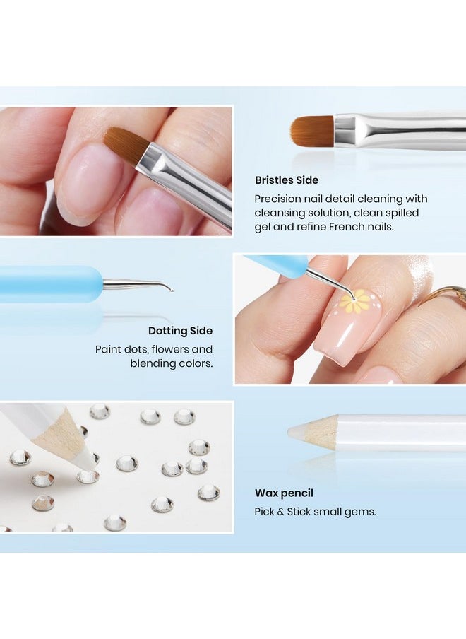 beetles Gel Polish Beetles Gel Polish Nail Gems with Nail Rhinestone Glue Set, 120+2000Pcs Crystal Glass AB Rhinestones For Nails Decoration, Nail Gems & Nail Glue with Clean Up Nail Brush, Gifts for Girls  - Image 5