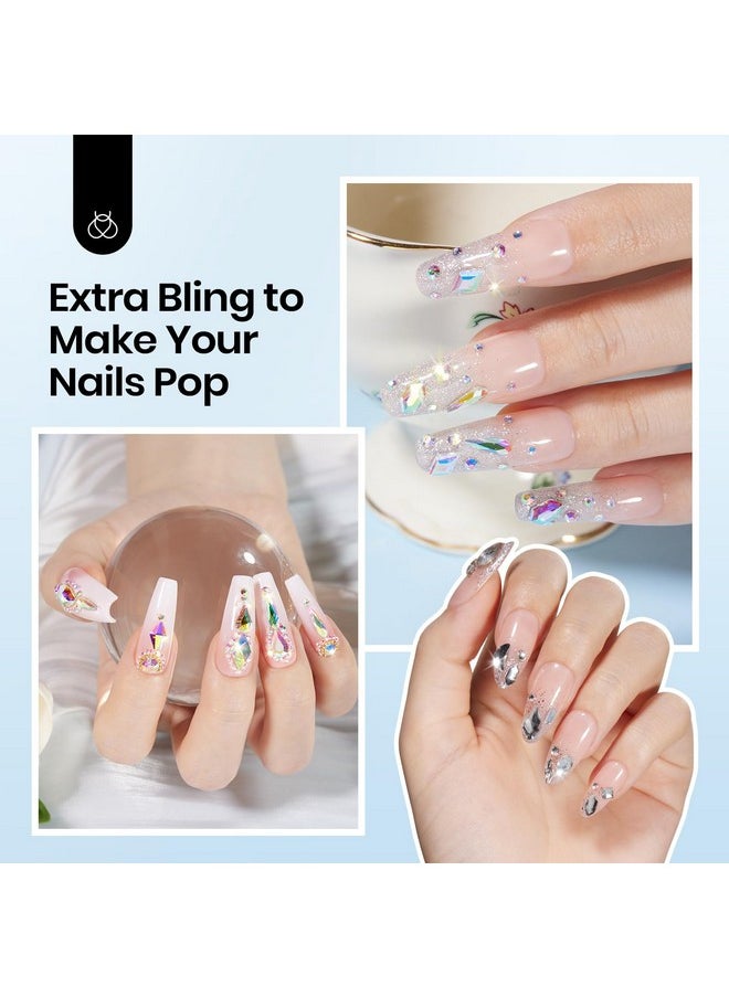 beetles Gel Polish Beetles Gel Polish Nail Gems with Nail Rhinestone Glue Set, 120+2000Pcs Crystal Glass AB Rhinestones For Nails Decoration, Nail Gems & Nail Glue with Clean Up Nail Brush, Gifts for Girls  - Image 4