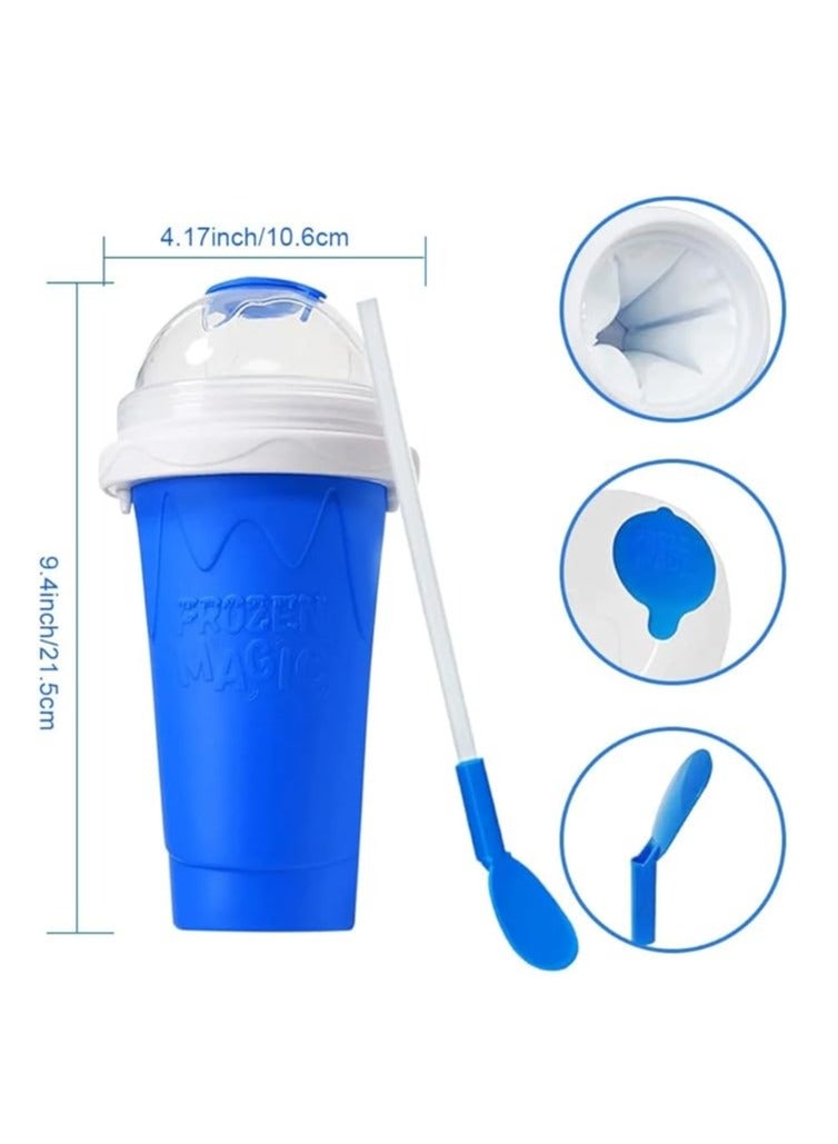 Cool Baby Smoothie Making Cup Quick Freezing Magic Smoothie Cup Portable Squeeze Ice Cup Smoothie Making Cup with Spoon and Straw  - Image 2