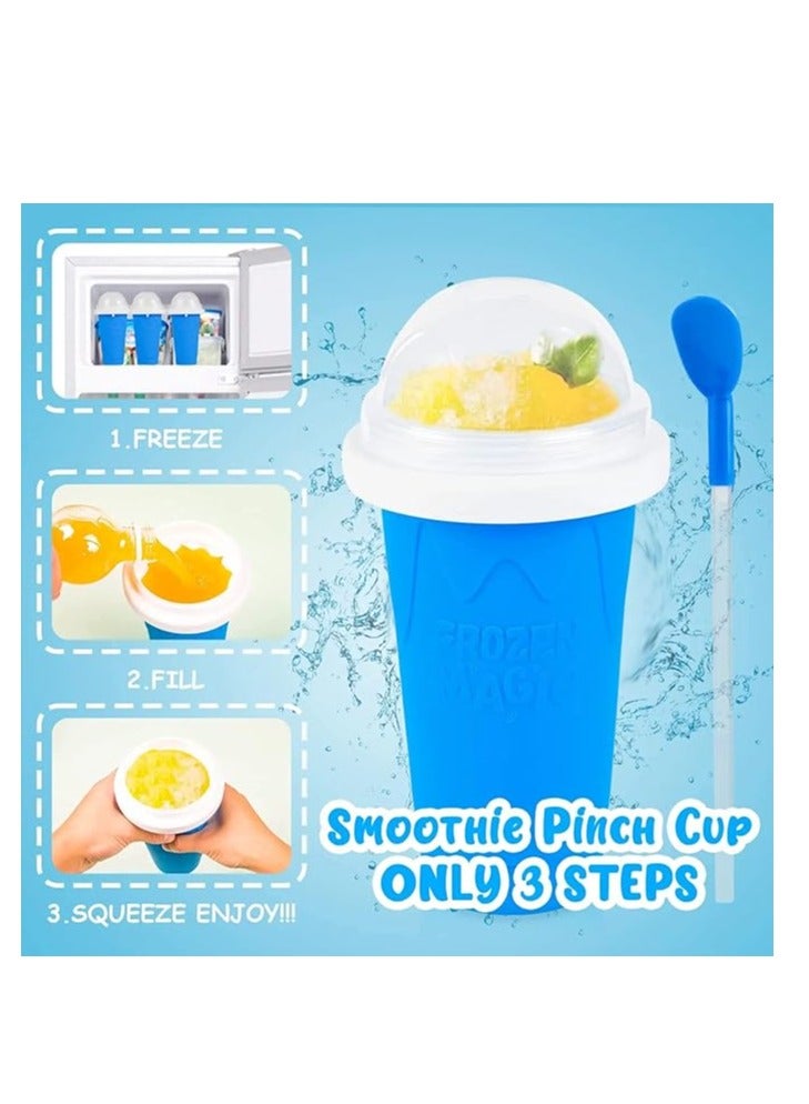 Cool Baby Smoothie Making Cup Quick Freezing Magic Smoothie Cup Portable Squeeze Ice Cup Smoothie Making Cup with Spoon and Straw  - Image 4