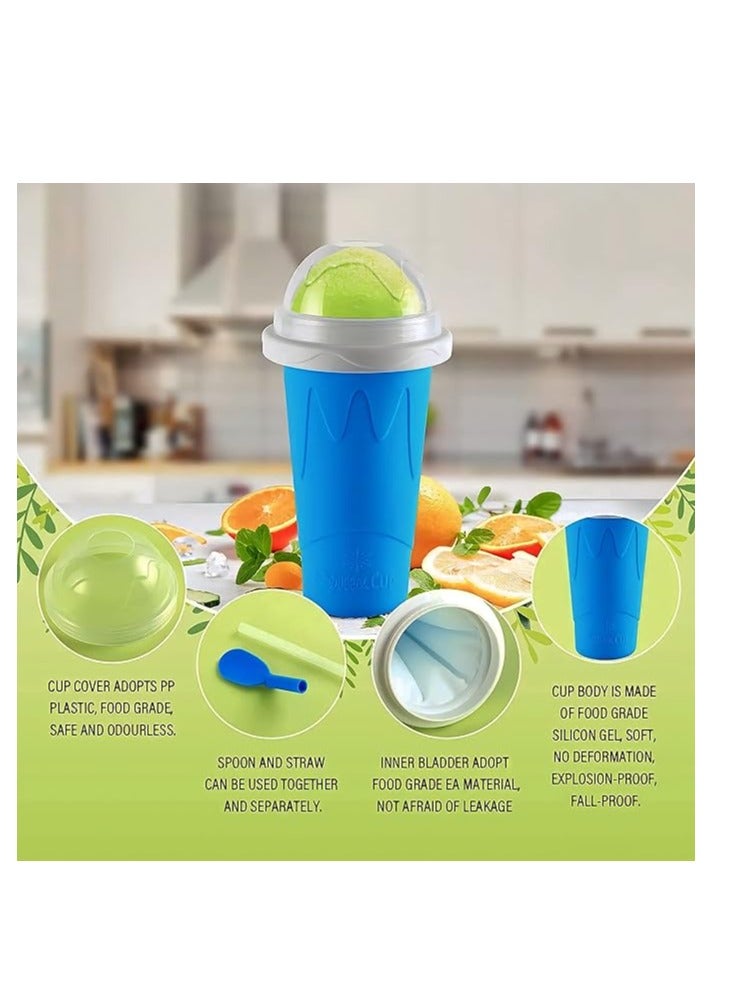 Cool Baby Smoothie Making Cup Quick Freezing Magic Smoothie Cup Portable Squeeze Ice Cup Smoothie Making Cup with Spoon and Straw  - Image 5