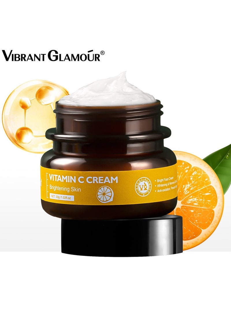 Vibrant Glamour - VIBRANT GLAMOUR Vitamin C Whitening Face Cream 30g - Whitening, Anti Aging, Wrinkles, Brightening, Fade Dark Spot, Collagen, Moisturizer, Beauty Products, Repair, Skin Care30g - Image 1