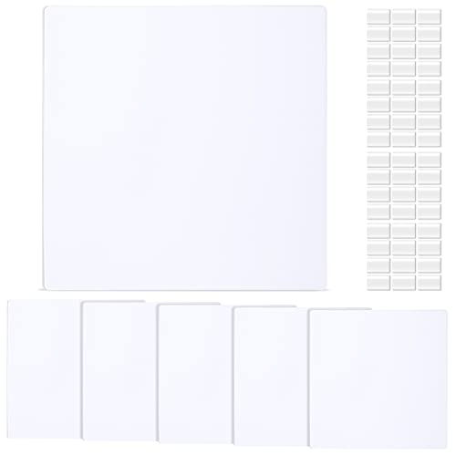 Sosation 6 Pcs Square Plastic Flat Blank Plate Wall Hole Cover Ceiling Cover Plate with 48 Pcs Double Faced Adhesive Tape for Ceilings or Wall(7 Inch) - Image 1