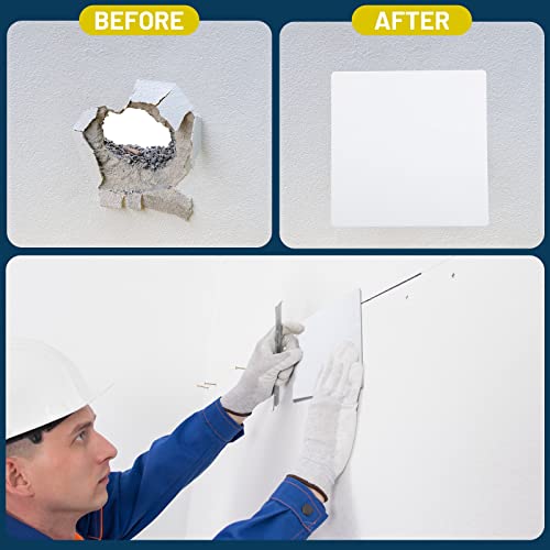 Sosation 6 Pcs Square Plastic Flat Blank Plate Wall Hole Cover Ceiling Cover Plate with 48 Pcs Double Faced Adhesive Tape for Ceilings or Wall(7 Inch) - Image 2