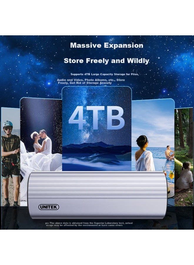 Superior M.2 Nvme Solid State Drive Enclosure Type-c 3.2 Portable Hard Drive Enclosure For Laptops, Tablets, And Smartphones External Ssd Mechanical Hard Drive Reader Box Aluminum Alloy Single Line - - Image 3