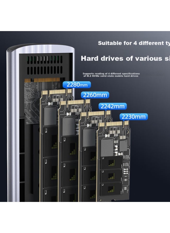 Superior M.2 Nvme Solid State Drive Enclosure Type-c 3.2 Portable Hard Drive Enclosure For Laptops, Tablets, And Smartphones External Ssd Mechanical Hard Drive Reader Box Aluminum Alloy Single Line - - Image 4