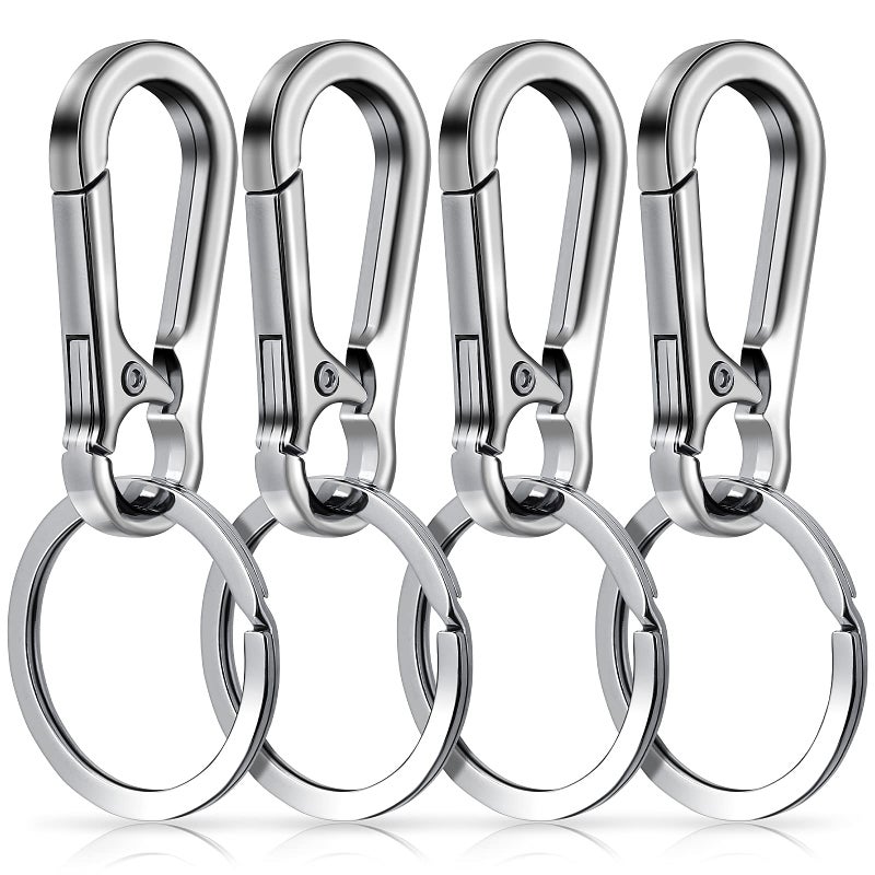 Molain Metal Keychain Carabiner Clip Keyring Key Ring Chain Clips Hook Holder Organizer for Unisex, 4 Packs - Image 1