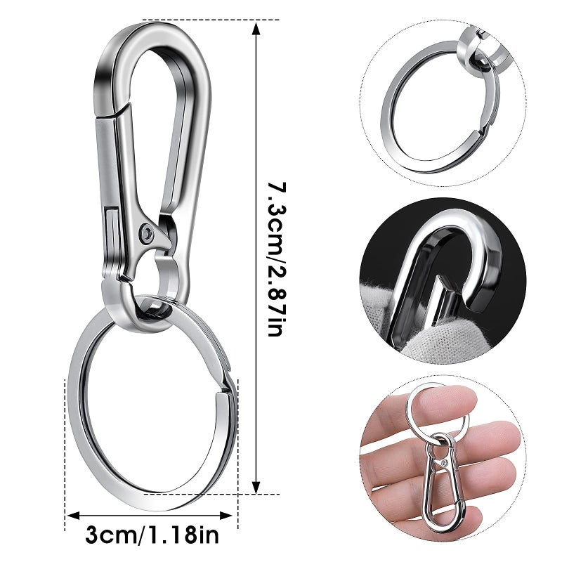 Molain Metal Keychain Carabiner Clip Keyring Key Ring Chain Clips Hook Holder Organizer for Unisex, 4 Packs - Image 4