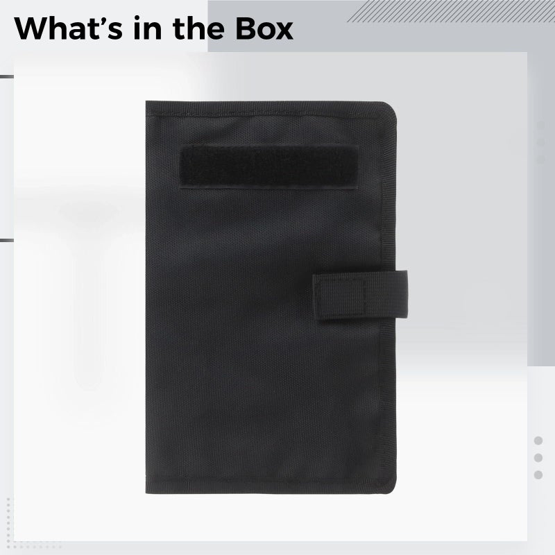 Black A5 Notebook Cover with Detachable Organizer Polyester 11 2 X 8 5 in - Image 4