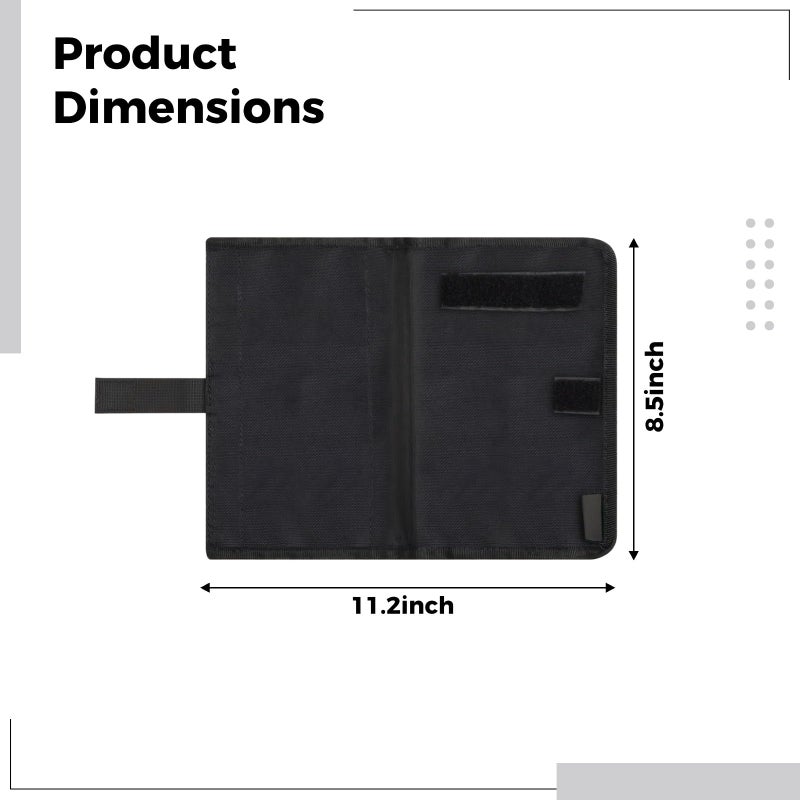 Black A5 Notebook Cover with Detachable Organizer Polyester 11 2 X 8 5 in - Image 5