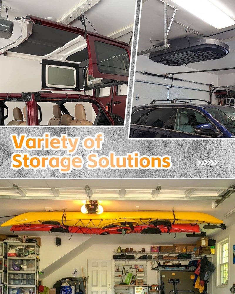 Broaddict Hard Top Removal Lift fit for Jeep Wrangler Ford Bronco Hardtop Hoist fit for Jeep JK JL Models Supports 8-16 ft. Ceiling 6 T Knobs - Image 2