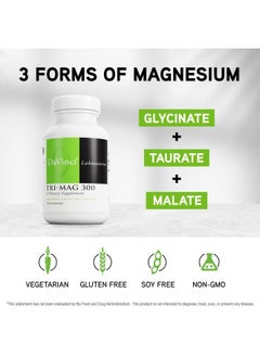 Davinci DaVinci Labs Tri-Mag 300 - Chelated Magnesium Supplement with Glycinate, Taurinate & Malate - Helps Support Adrenal Hormone Balance, Nutrient Absorption, Nerve Function & Bone Health* - 120 Capsules  - Image 3