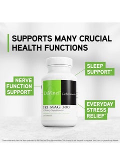 Davinci DaVinci Labs Tri-Mag 300 - Chelated Magnesium Supplement with Glycinate, Taurinate & Malate - Helps Support Adrenal Hormone Balance, Nutrient Absorption, Nerve Function & Bone Health* - 120 Capsules  - Image 4
