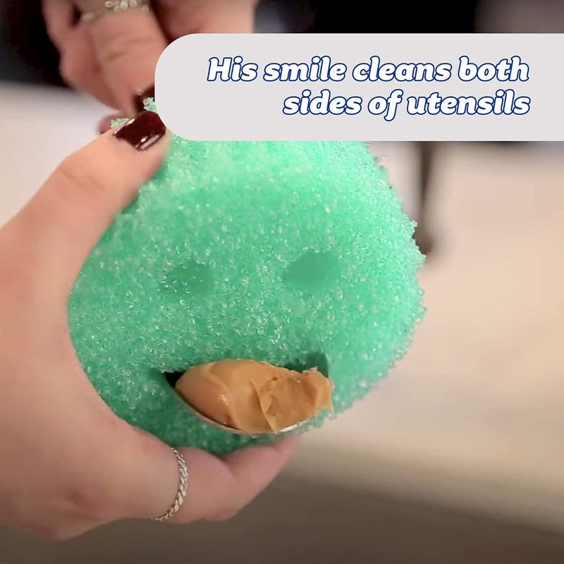 Scrub Daddy Colors Washing Up Sponge, Cleaning Sponges in Multipack, Texture Change, Scratch-Free Dirt Eraser Sponge for the Kitchen, Odour-resistant, Kitchen Sponge Dishwasher Safe - Pack of 2, Green - Image 3