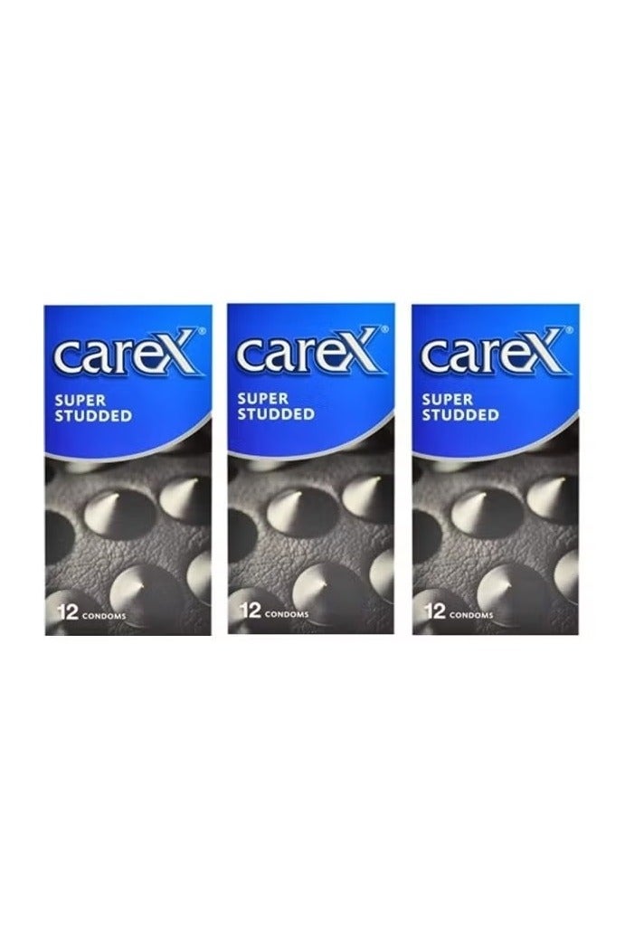 careX Pack Of 3 Super Studded Condoms (Combo Pack 36) - Image 1