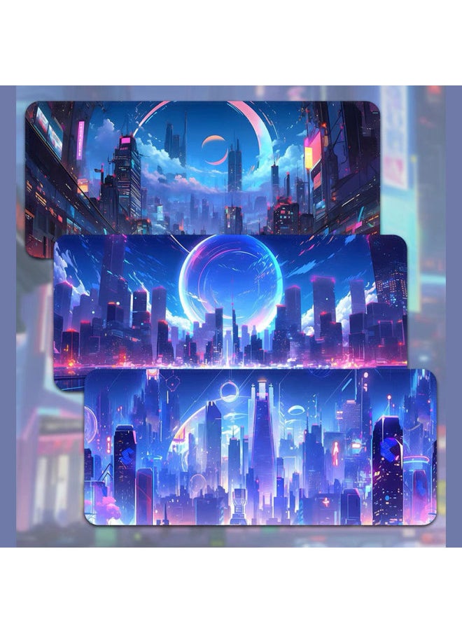 Generic - Mouse Pad Oversized Cyberpunk Mouse Pad For Boys Computer Mouse Pad Notebook Keyboard Pad Student Desk Pad-Specifications And Models:Rubber; 900*400mm Thick 3mm; Customized According To Drawings - Image 1