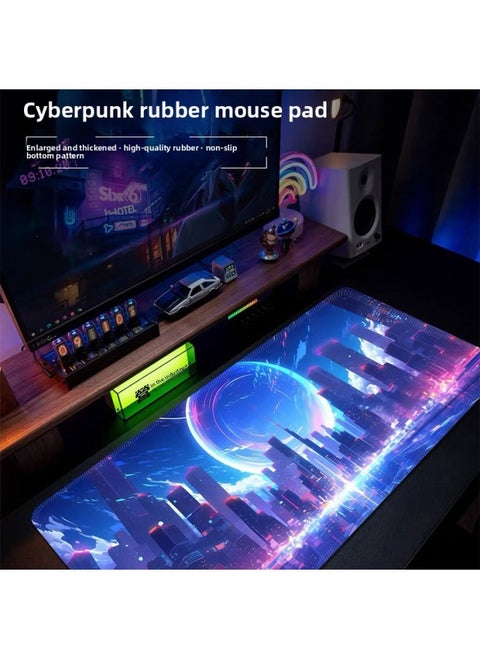 Mouse Pad Oversized Cyberpunk Mouse Pad For Boys Computer Mouse Pad Notebook Keyboard Pad Student Desk Pad-Specifications And Models:Rubber; 900*400mm Thick 3mm; Customized According To Drawings