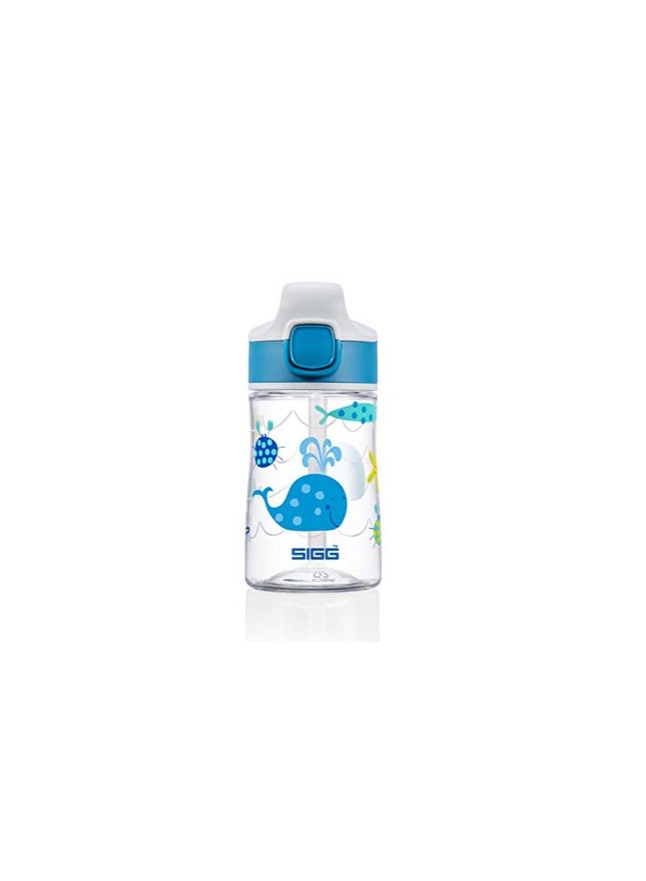 Sigg - Aluminium Kids Water Bottle - Miracle Ocean Friend - With Straw - Leakproof - Lightweight - Bpa Free - Scratch & Break Resistant - School & Sports - Blue - 0.35L - Image 1