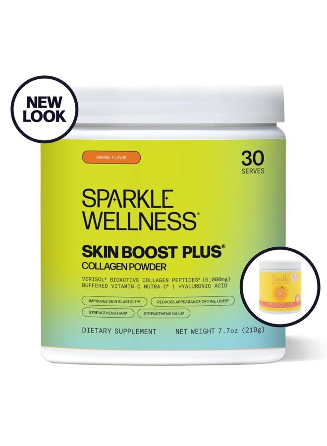 Sparkle Collagen مسحوق بروتين كولاجين بيبتيدات فيريسول بلس فيتامين سي مشروب برتقال بلس، 7.7 أونصة - Image 2