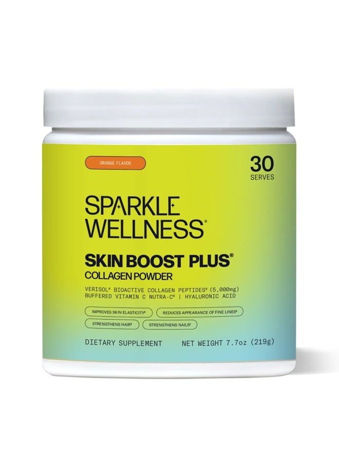Sparkle Collagen مسحوق بروتين كولاجين بيبتيدات فيريسول بلس فيتامين سي مشروب برتقال بلس، 7.7 أونصة - Image 1