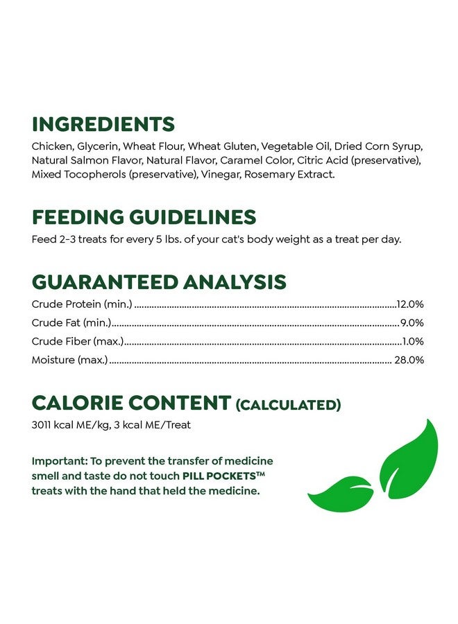 Greenies Feline Pill Pockets for Cats Natural Soft Cat Treats, Salmon Flavor, 3 oz. Pouch (85 Treats) - Image 5