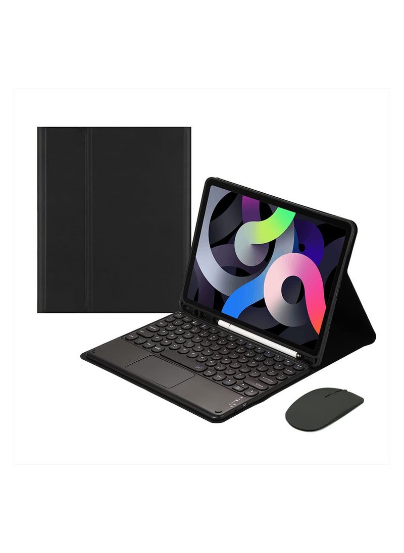 Aookay - [3 in 1] Arabic and English Keyboard Case for iPad 10th Generation 10.9 Inch 2022/ iPad (A16) 11th Generation 11 Inch 2025 Case with Bluetooth Mouse, Lightweight Cover with Detachable Touch Keyboard & Pencil Holder [Not Include Pen](Black) - Image 1