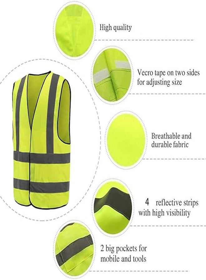 Hi Vis Vests Hi Vis Safety Vest High Vis Jackets 3 Pack High Visibility Safety Vests Standard Size Reflective Waistcoat for Outdoor Running Walking Motor Bicycle Drivers - Image 3