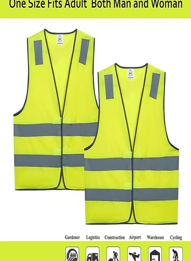 Hi Vis Vests Hi Vis Safety Vest High Vis Jackets 3 Pack High Visibility Safety Vests Standard Size Reflective Waistcoat for Outdoor Running Walking Motor Bicycle Drivers - Image 2