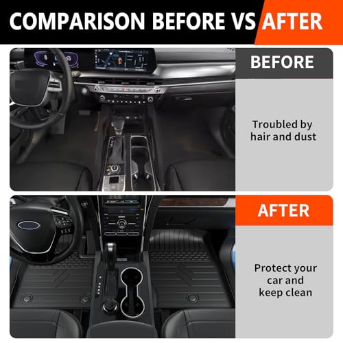 powoq 7 Seats Floor Mat Compatible with 2020-2025 Ford Explorer Cargo Mat Trunk Cargo Liner TPE Backrest Floor Liner Replacement for 2020-2025 Ford Explorer Accessories - Image 2