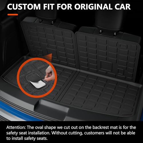 powoq 7 Seats Floor Mat Compatible with 2020-2025 Ford Explorer Cargo Mat Trunk Cargo Liner TPE Backrest Floor Liner Replacement for 2020-2025 Ford Explorer Accessories - Image 3