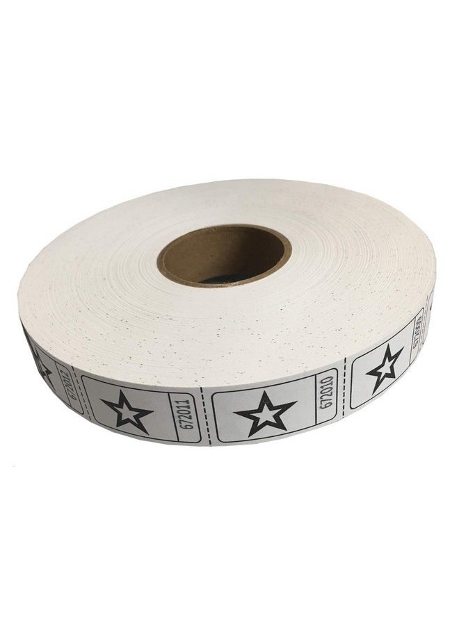 50/50 Raffle Tickets - 1 X 2000 White Star Single Roll Consecutively Numbered Raffle Tickets - Image 1