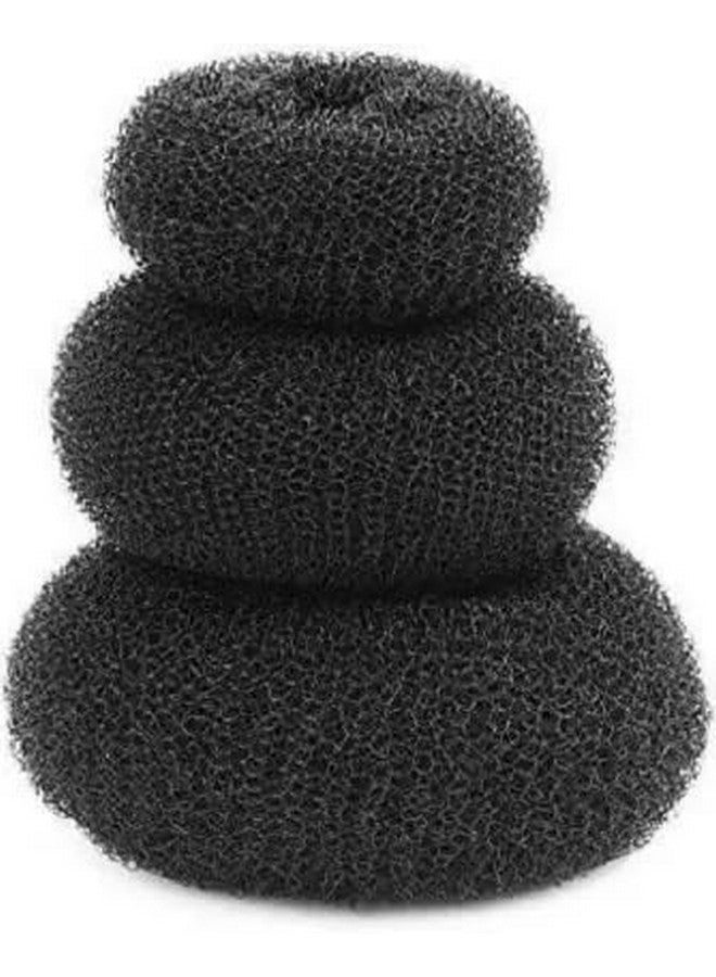 PALMATE Hair Donut Bun Maker Set, 3 Sizes Pack, Black Hair Styling Accessories for Women - Image 1