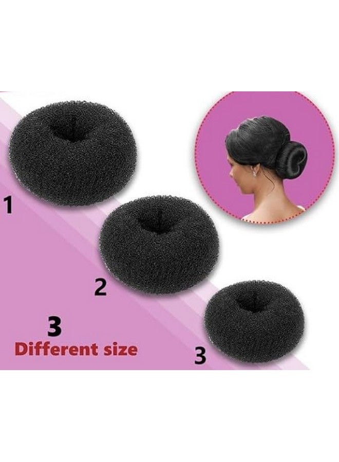 PALMATE Hair Donut Bun Maker Set, 3 Sizes Pack, Black Hair Styling Accessories for Women - Image 3