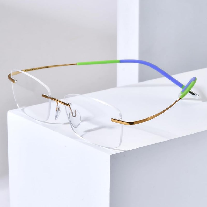 FONEX Titanium Glasses Frame,Rimless Frameless Optical Eyewear Eyeglasses for Men and Women F85634 - Image 2