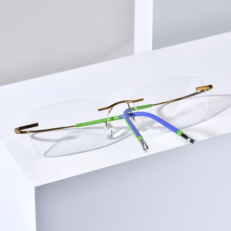 FONEX Titanium Glasses Frame,Rimless Frameless Optical Eyewear Eyeglasses for Men and Women F85634 - Image 3