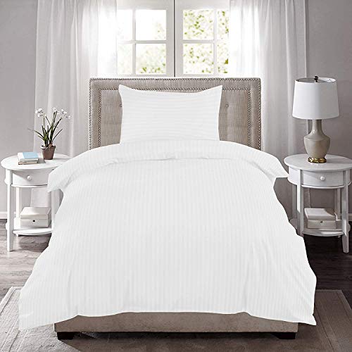 RRC Super Soft Microfiber Cotton Satin Striped Bedsheet with 1 Pillow Cover - Single Bedsheet Size 60x90(Inches) Pillow Cover 17X27(Inches) - Image 1