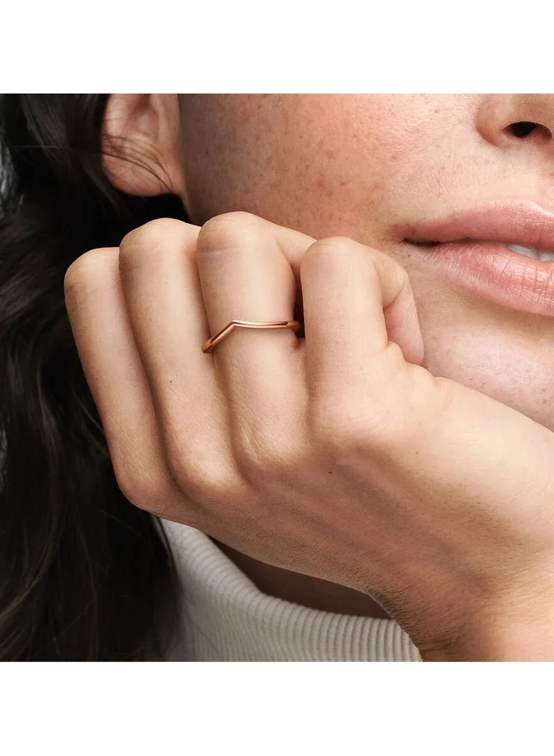 PANDORA Wishbone 14k rose gold-plated ring, Size 50