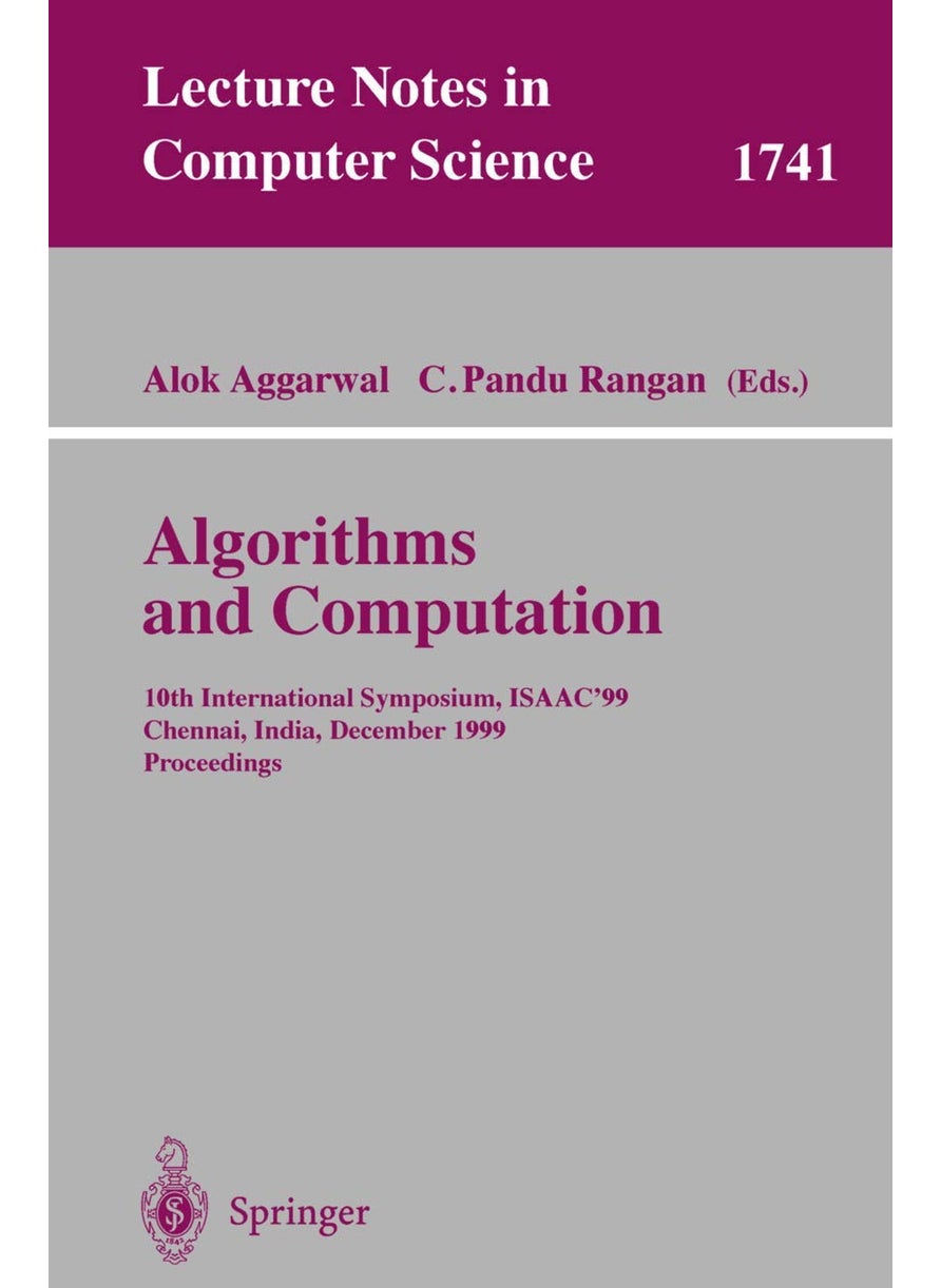 Algorithms and Computations: 10th International Symposium, ISAAC'99, Chennai, India, December 16-18, 1999 Proceedings