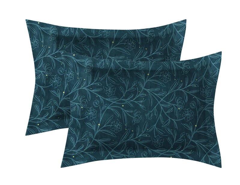 SHOMES Elastic Fitted Bedsheets With 2 King Size Pillow Covers | Double Bed With All Around Elastic, Size 72 X 78 X 8 Inches (Green Square, 250 Tc, Printed) - Image 2