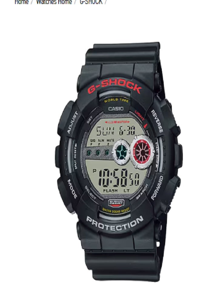 Casio G-SHOCK GD-100-1A: ساعة رقمية فائقة المتانة ومتعددة الأوقات